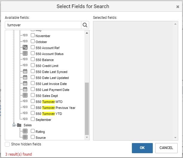 Advanced Searching for a UDF in Maximizer CRM