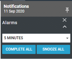 Maximizer CRM snooze alarm notifications