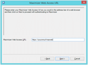 Maximizer web access URL