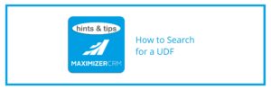 Hints & Tips - How to Search for a UDF