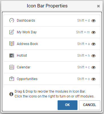 Preferences in Maximizer crm