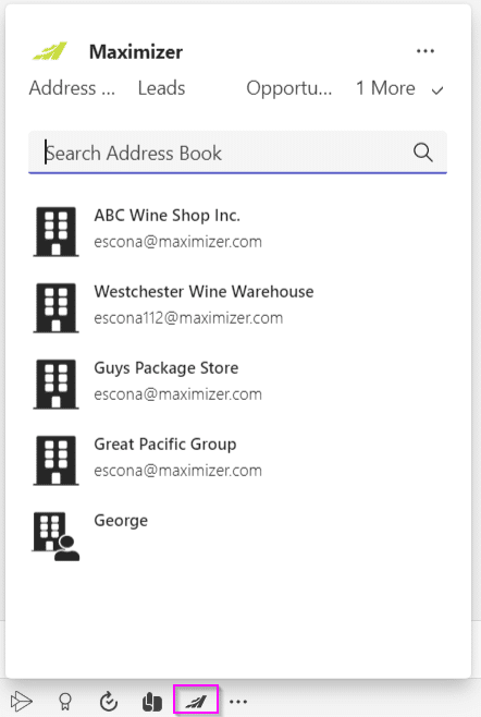 Maximizer for Teams Address Book