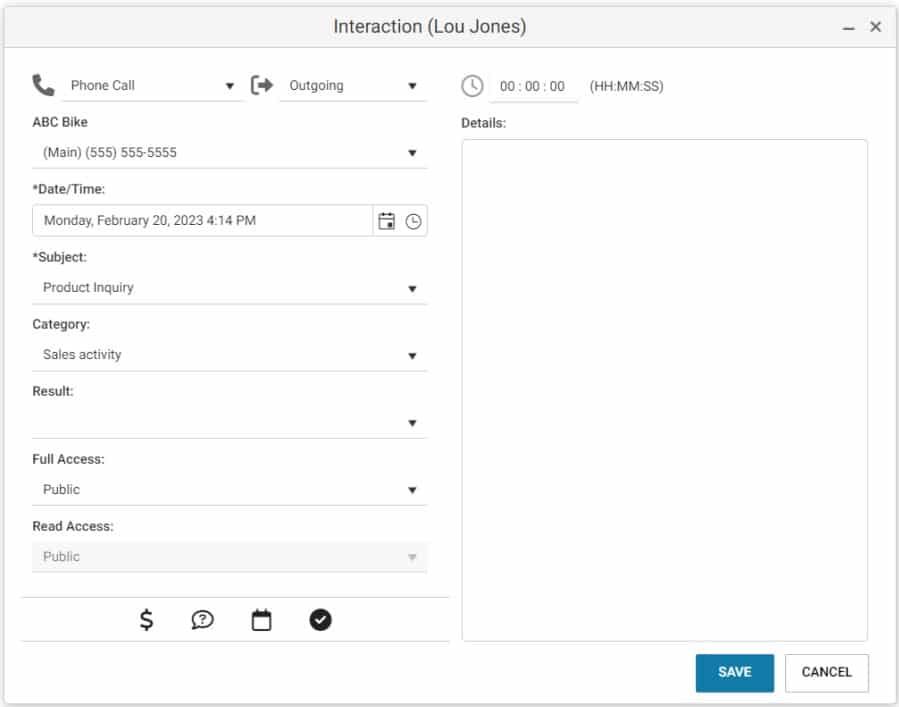 Maximizer On-Premise 2023 R1 Interaction Form