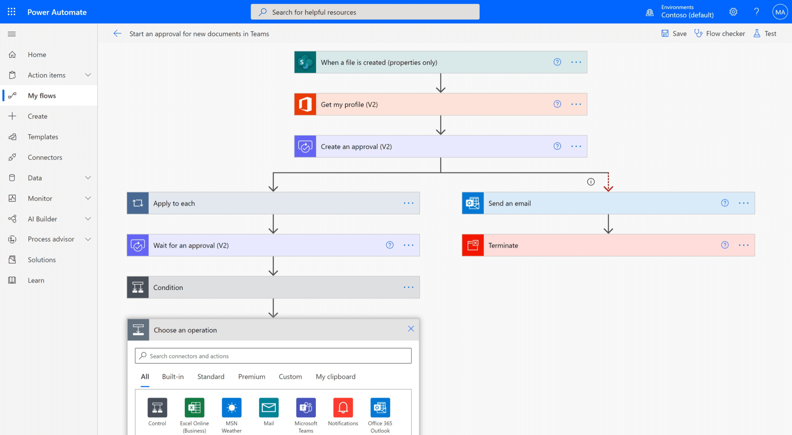 Cloud flows allow you to automate workflows between modern (API) cloud-based services. Using digital process automation (DPA), cloud flows empower anyone to build robust automation with hundreds of connectors. Create cloud flows with ease using the logic-based designer and see your automations come alive.