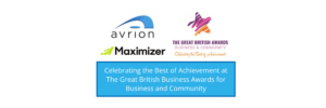 Celebrating the Best of Achievement at The Great British Business Awards for Business and Community with Maximizer logo