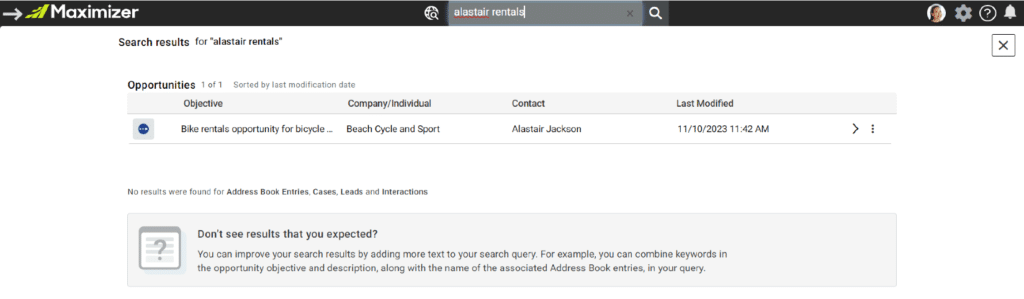 Global Search Refined - Maximizer Cloud November Update